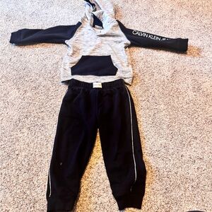 Calvin Klein Kids Gray and Black Jogger Set